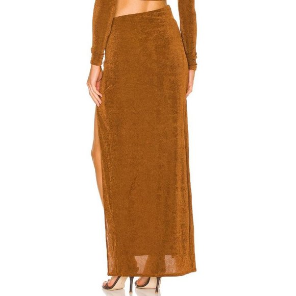(Fits up to S/M) NWT Lovers & Friends Helena Ruched Maxi Skirt  XS $188 - Picture 3 of 9